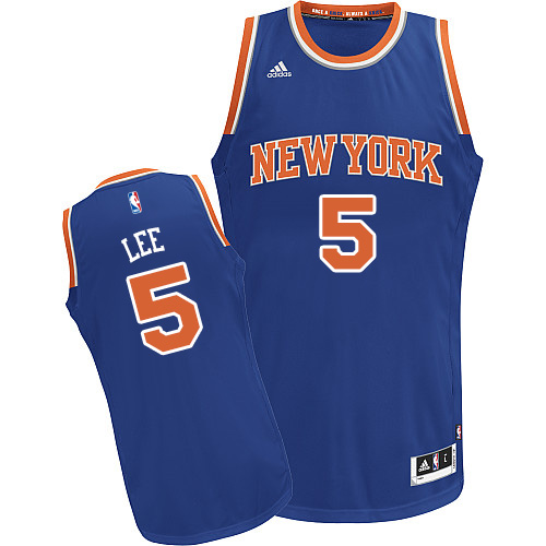 2017 NBA New York Knicks #5 Lee blue jersey->new york knicks->NBA Jersey